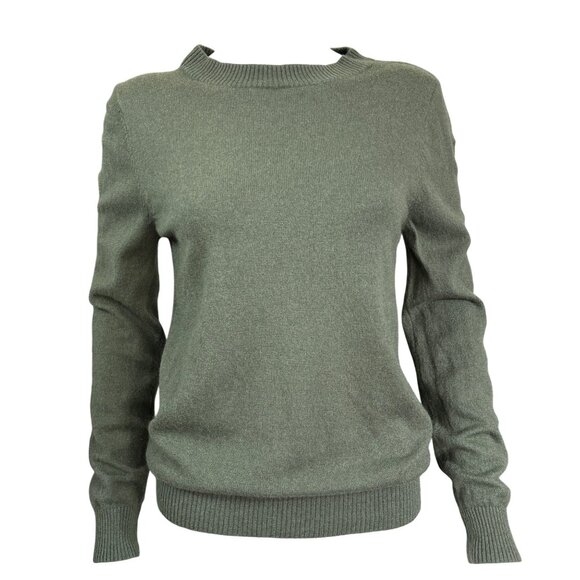 Fager Womens Sweater Olive Size 70% Wool 30% Cashmere Crew Neck Size M - Picture 1 of 6